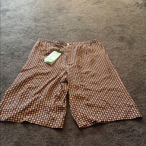 New Men’s Size 48IT Large 34US Gucci PDP Logo Patch Shorts Red & Black Checkered